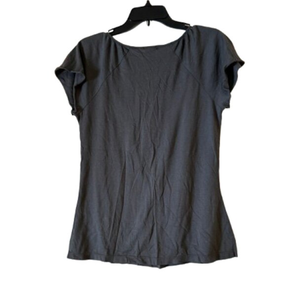 Old Navy Dark Gray Scoop Neck Tee Shirt - Sequin Insert - Large - Picture 3 of 5